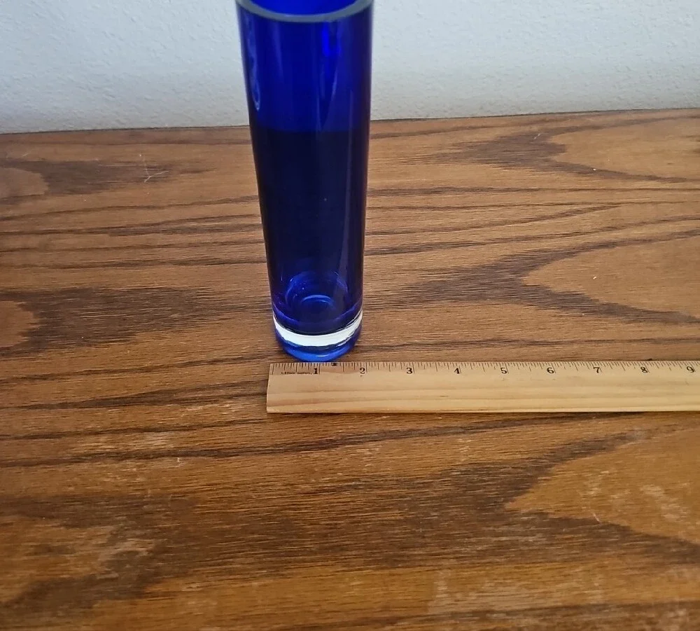 Cobalt Blue Glass Cylinder Vase Tote 9